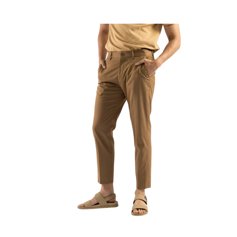 Quần Vải Nam Trơn Form Slim Crop Routine